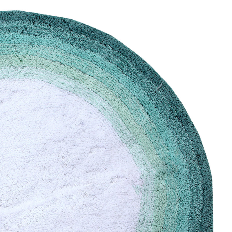 Orme 100% Cotton Tufted Bath Rug with Non-Slip Backing, Machine Washable, Ultra Soft & Absorbent Bath Mat 30" Round, Turquoise