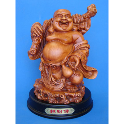 Figurine Bouddha heureux, Bouddha argenté, Bouddha riant