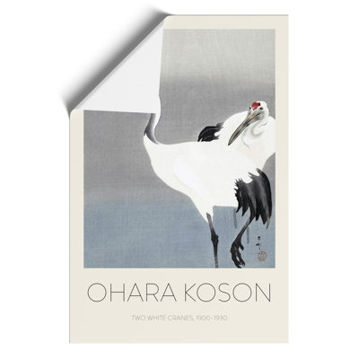 Two White Cranes Print by Ohara Koson - Frameless Print