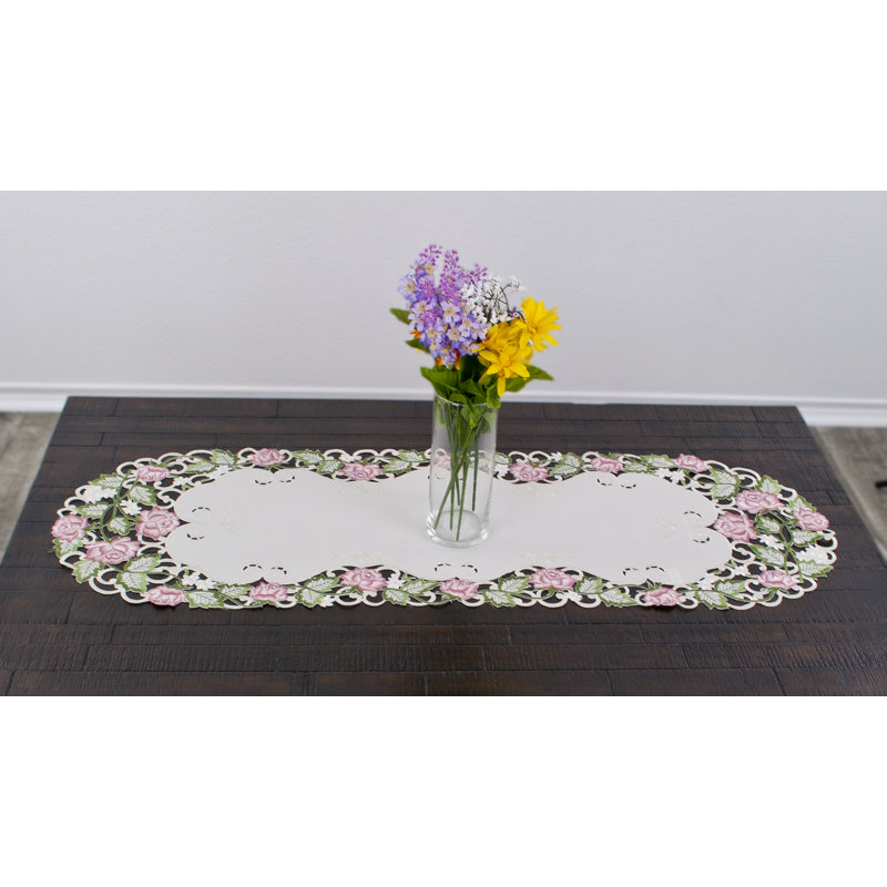 Donzae Pink Rose Table Runner (15"x53")