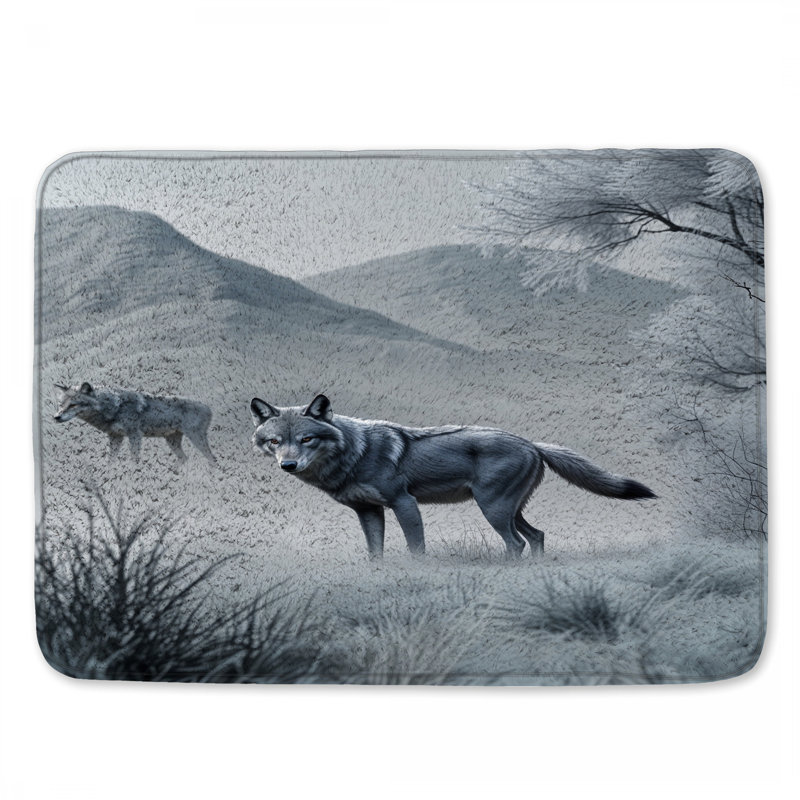Tapis de bain Wolves In Winter Landscape, 24in W x 17in L