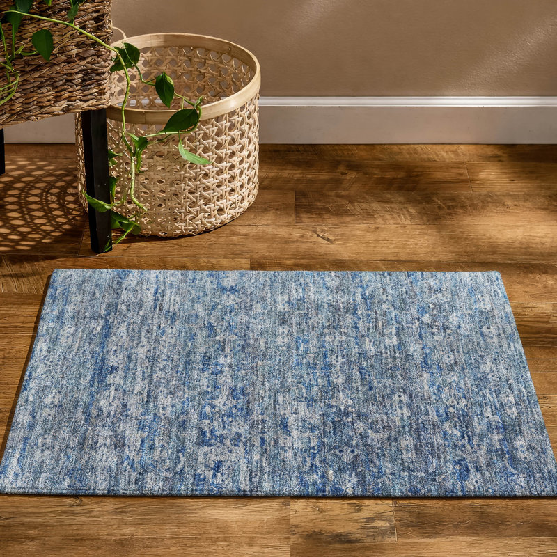Premium Machine Washable Mayfield AMF2324 Ikat Rug, Denim, 2'6" x 3'10"