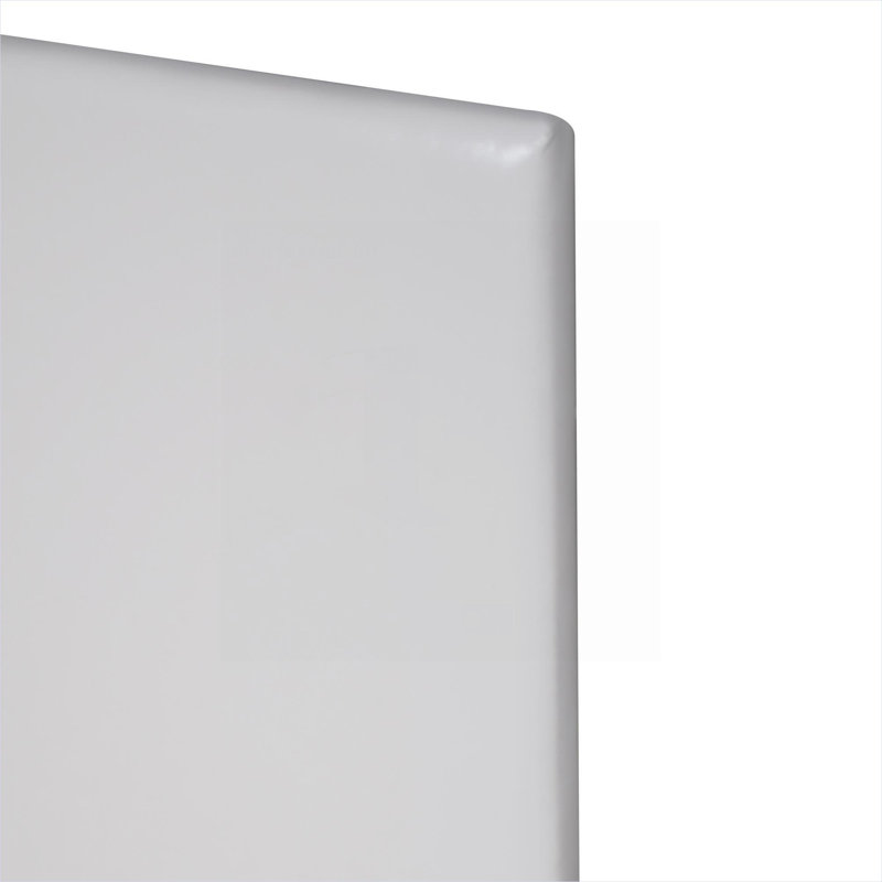 Lit plateforme double, similicuir en polyuréthane blanc doux, aucun mobilier de chambre à coucher minimaliste contemporain requis