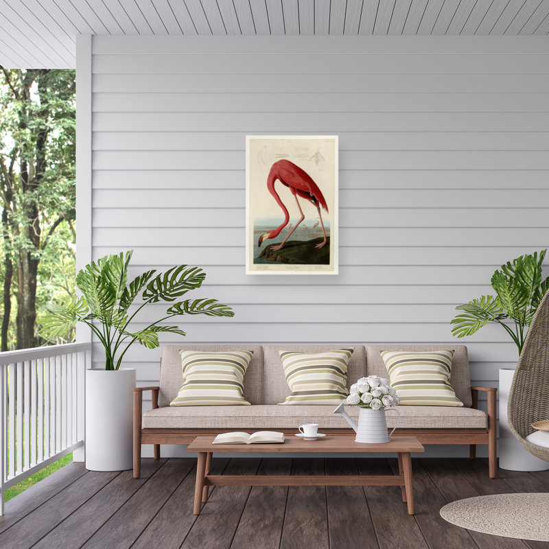 American Flamingo Light Mixed Media Canvas Art 19" x 12"