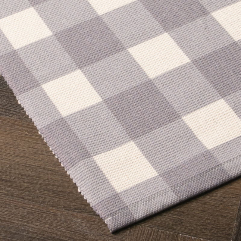 Eleena Non-Slip Chequered Indoor Doormat, Grey