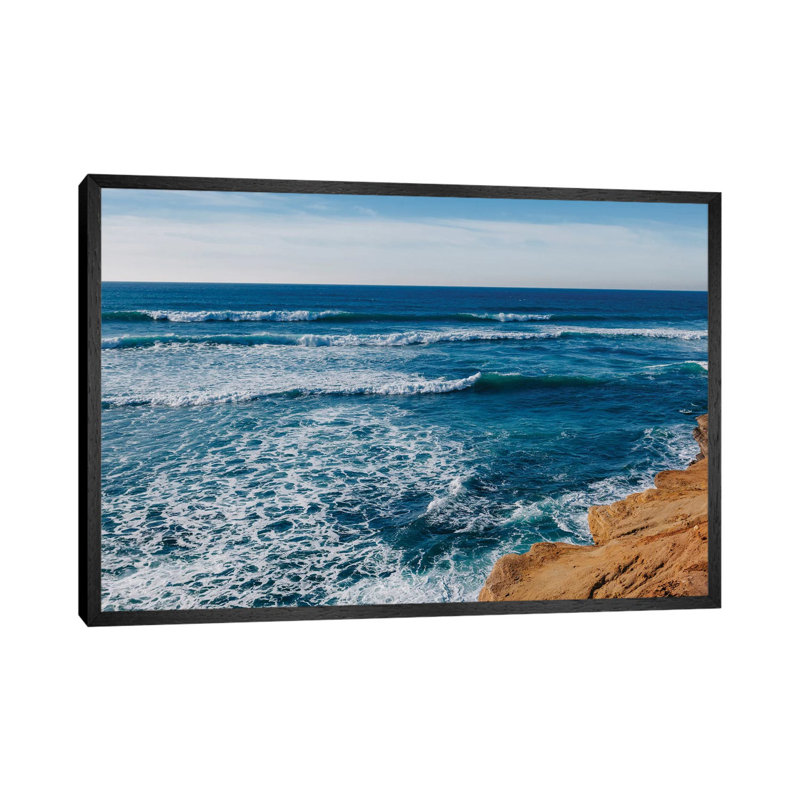 Sunset Cliffs San Diego III by Bethany Young - Print on Canvas, 66.04cm H x 101.6cm W x 3.81cm D, Black Framed