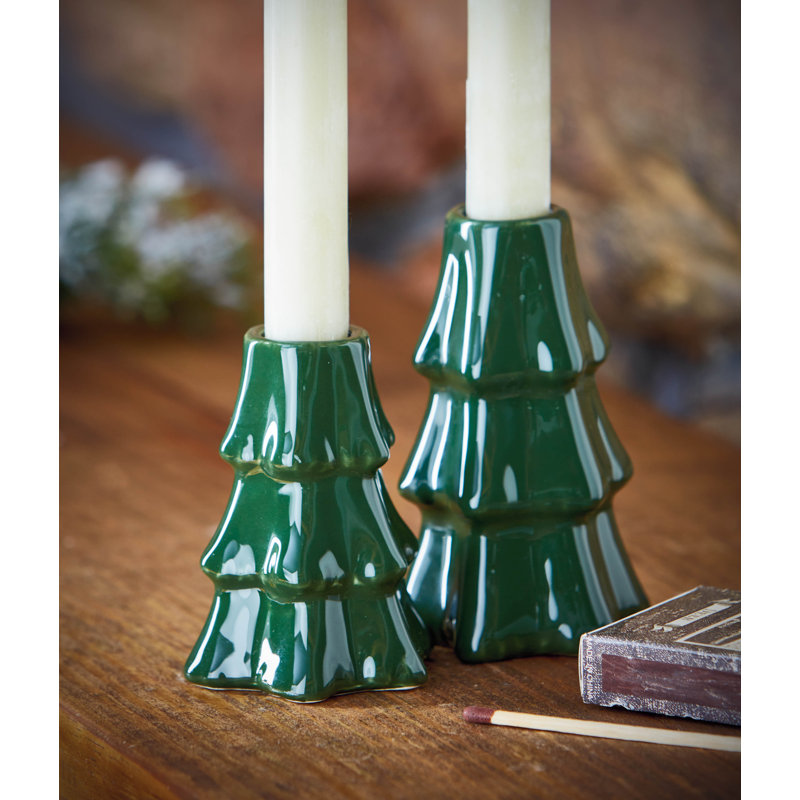  Pine Tree Taper Holder Small, 4.5'' H x 2.75'' W x 2.75'' D