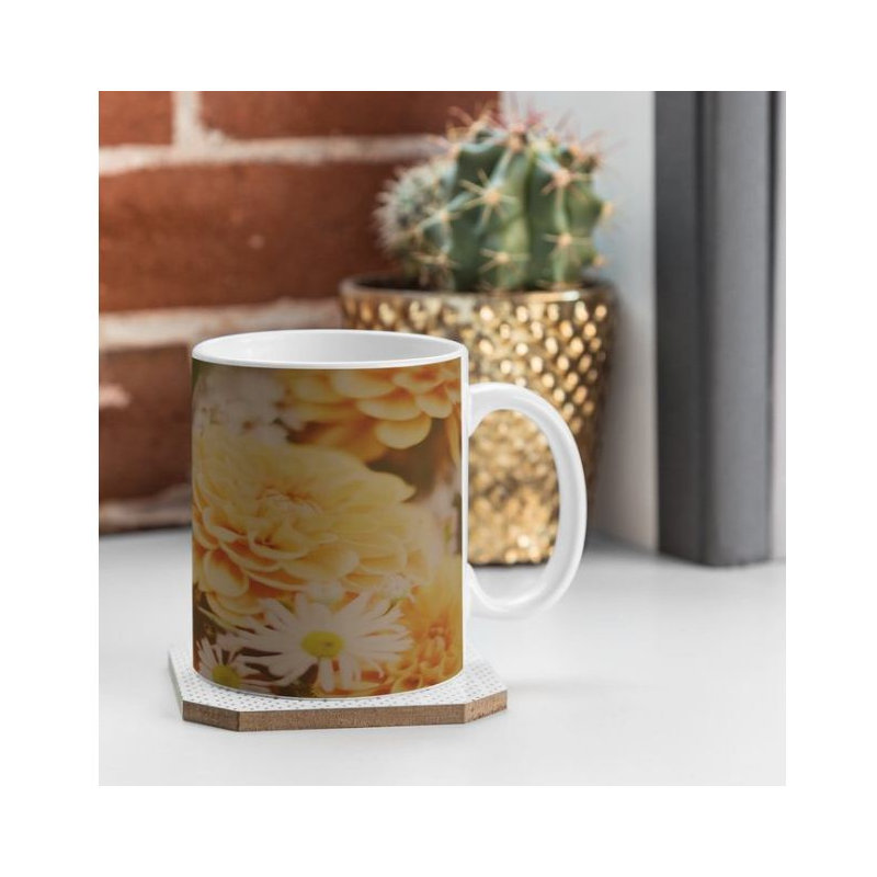 Grande tasse à café florale automne