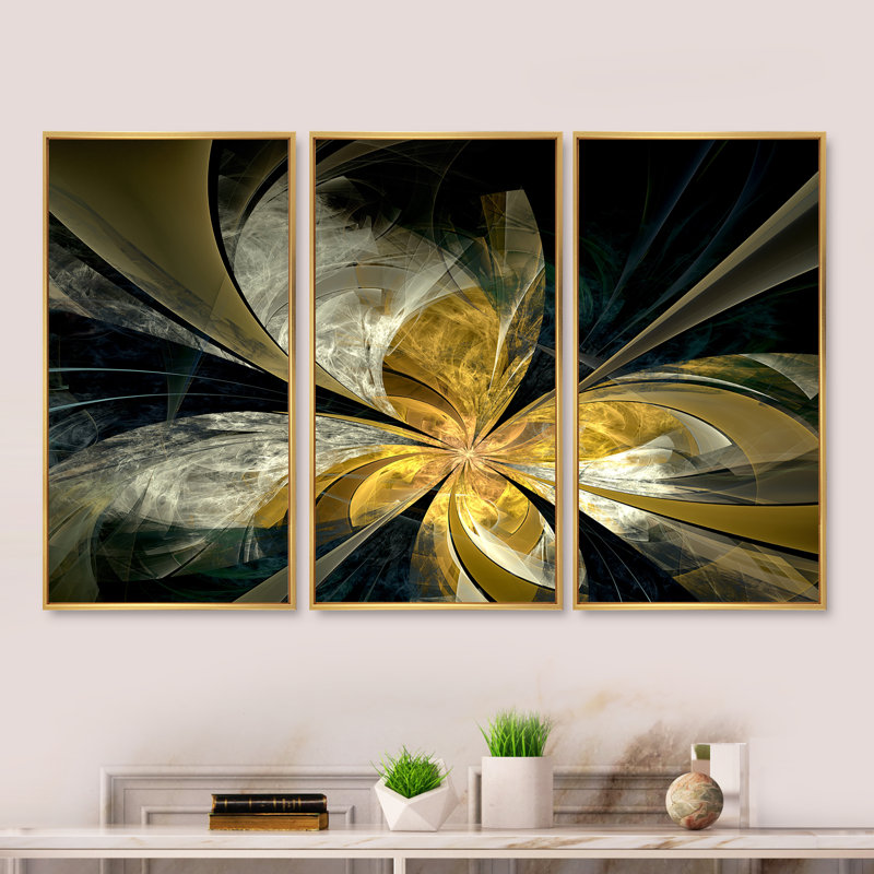 Coucher de soleil sur les eaux de Rydal - ensemble d'art mural sur toile encadré paysage de 3, H 32 po x l 48 po x P 1 po