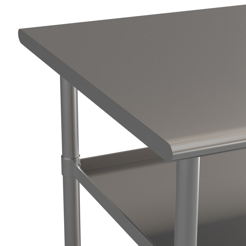 72" Silver Stainless Steel Kitchen Work Table with Adjustable Shelves