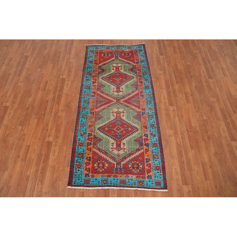 Tapis de couloir oriental fait à la main 3 x 7 po