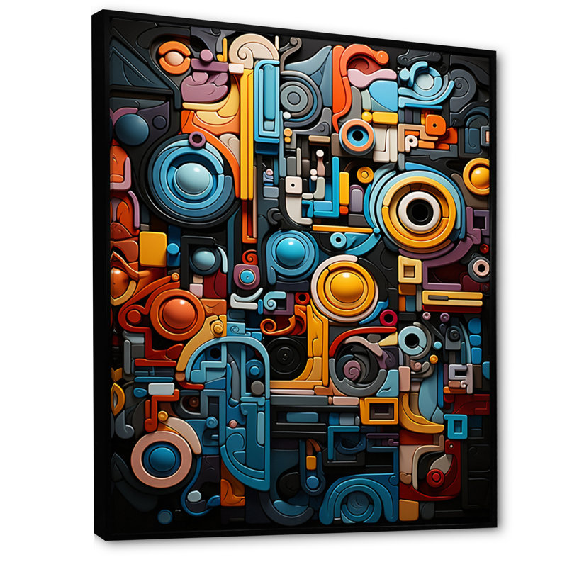 Opt Opt Chromatique Fusion II sur toile, H 20 po x l 12 po x P 1 po, Cadre flottant noir