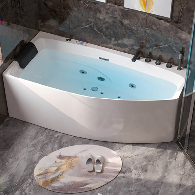 Baignoire de trempage profonde en angle 66,93 po x 31,10 po