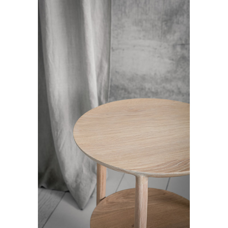 Bok Solid Wood End Table, Natural Oak