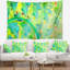 Tapisserie abstraite et éclatante à motif floral fractal vert-28486185