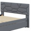 Upholstered Platform Bed With Brick Pattern Headboard And Trundle-115709570-115709572