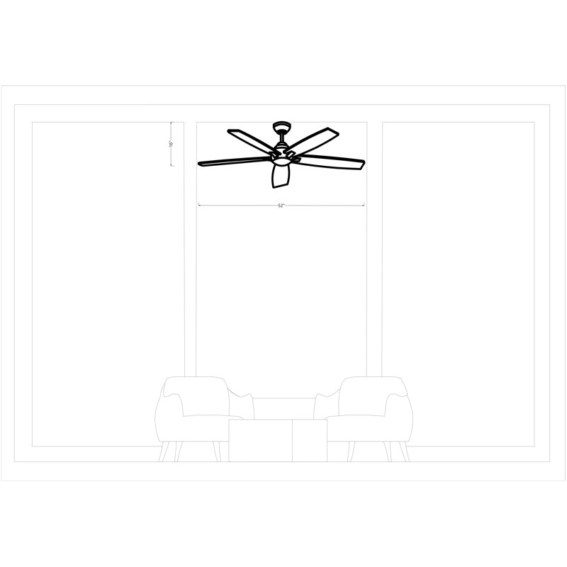 Melva 52'' Ceiling Fan with LED Lights, Matte White