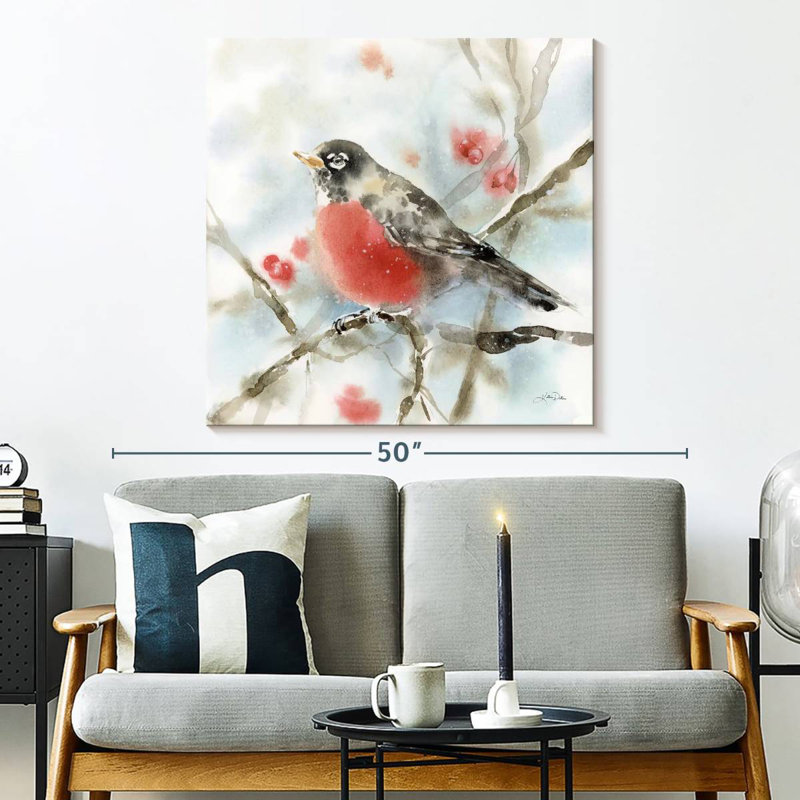 Brampt Perched Winter Robin, 33" H x 33" W
