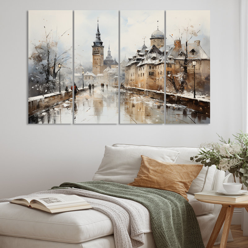 Timote - impression sur toile de paysages urbains - 4 panneaux
