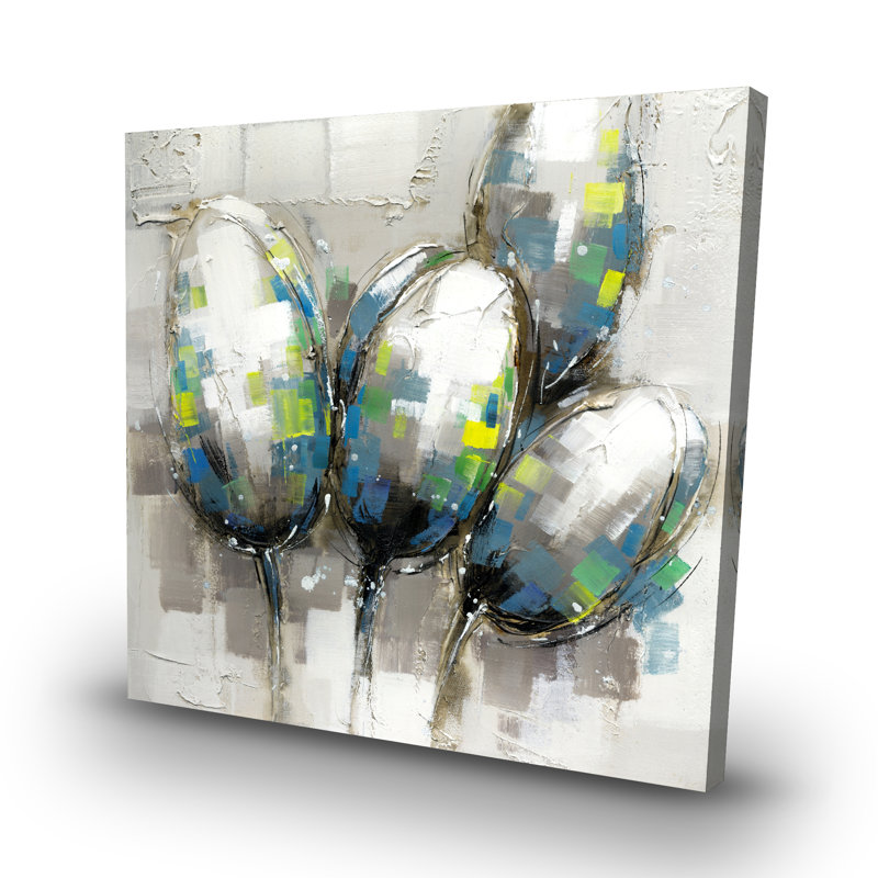 Abstract tulips - 32"x32" art on canvas