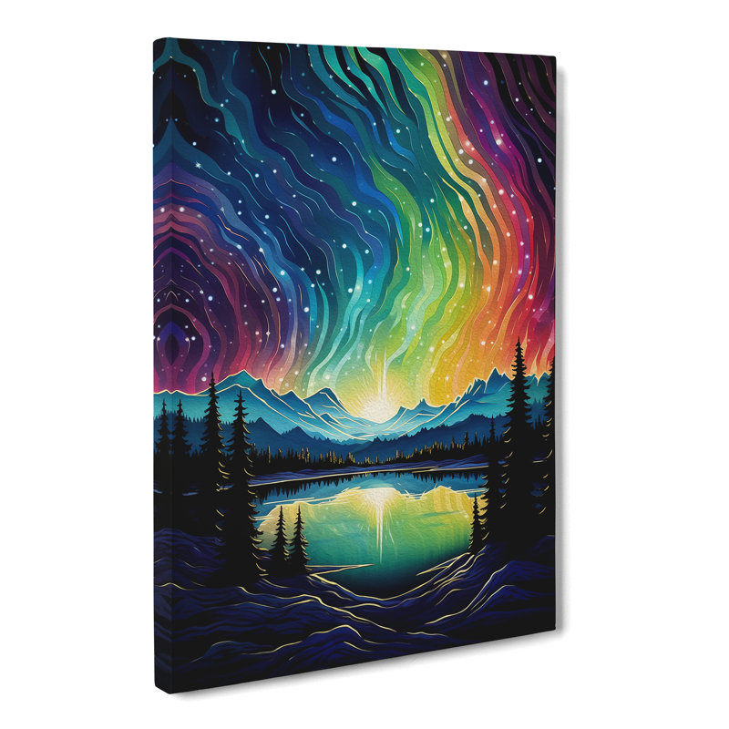 Northern Lights Colour Field Art - No Frame Print, 60cm H x 40cm W x 3cm D