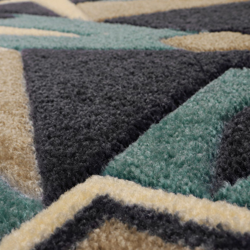 Hand Carved Non-Slip Geometric Doormat