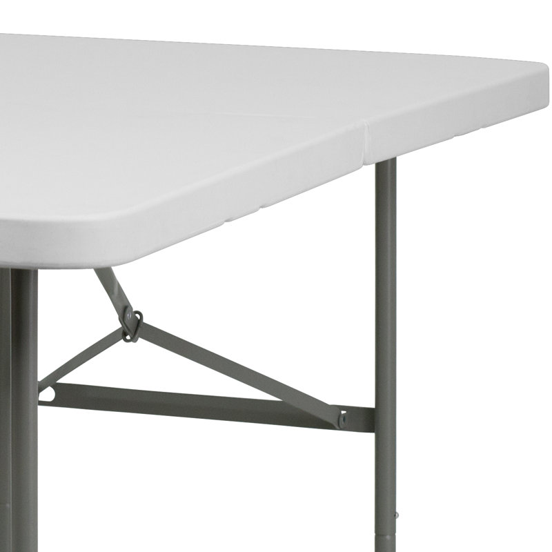 Gray Metal Rectangular Folding Table for Indoor/Outdoor Use