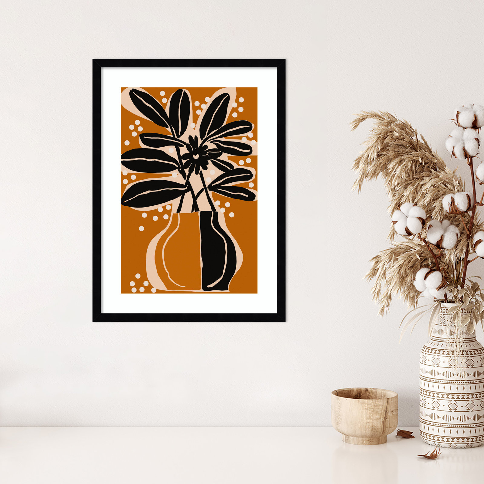 Galya "Ochre Still Life No. 6" Print, Black, 25" H x 19" W