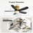42 Inch Flush Mount Ceiling Fans With LED Light 22W And Remote Control 5 ABS Fan Blades For Bedroom Patio-228230931