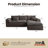 Nathasa 2 - Piece No Assembly Required Upholstered Boneless Sectional, Compression Sleeper Sofa with Pillow, Free Combination Sofa Bed for Home-123086224-123086226