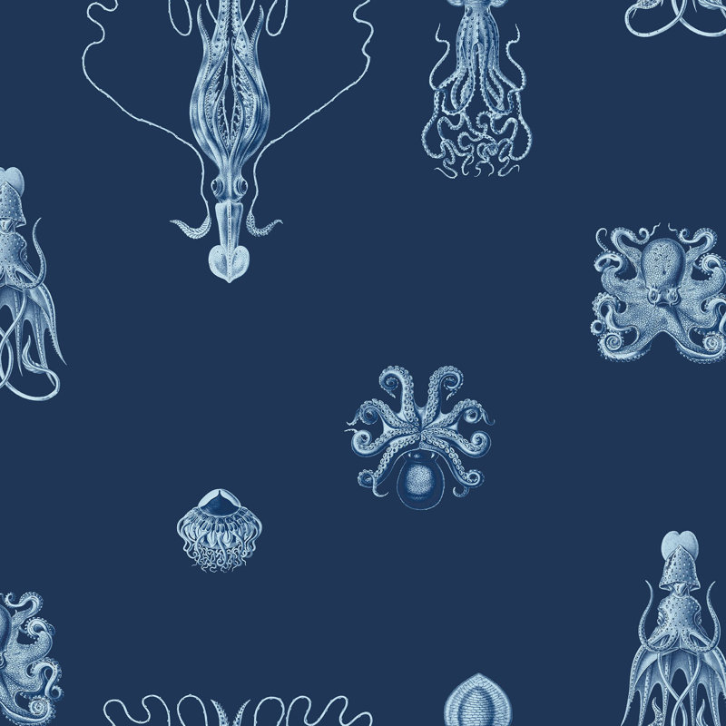 Wallpaper Double Roll, Navy, Non-Woven