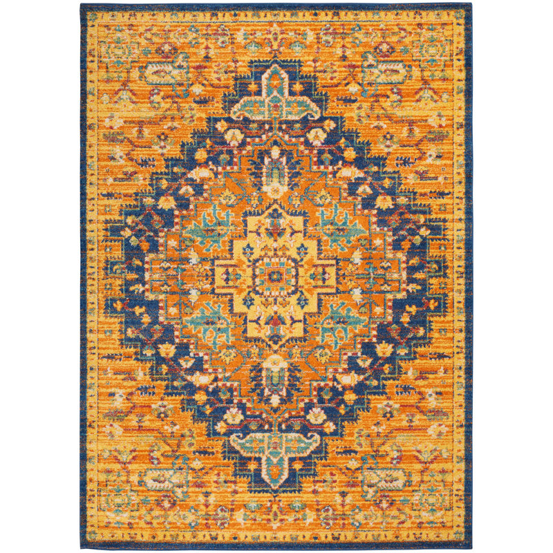 Wendi Performance Oriental Indoor Rug, Rectangle 5'3" x 7'3"