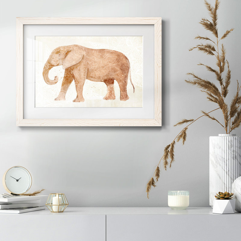 «Elephant Wisdom I», reproduction d'art sur papier, Blanc, H 26 po x l 38 po