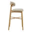 Tabouret de bar Agawam rembourré avec tissu de couleur avoine et structure en bois massif - Lot de 1-1331282728