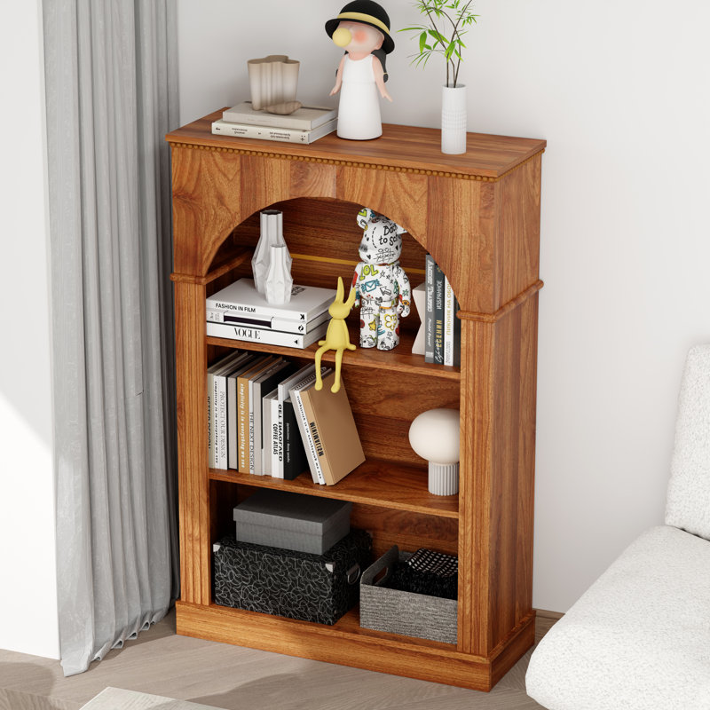 48" Tall 3-Tier Arched Open Freestanding Bookcase