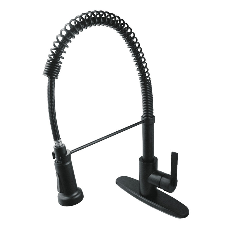 Kingston Brass Continental Single-Handle 1-Or-3 Hole Deck Mount Pre-Rinse Kitchen Faucet
