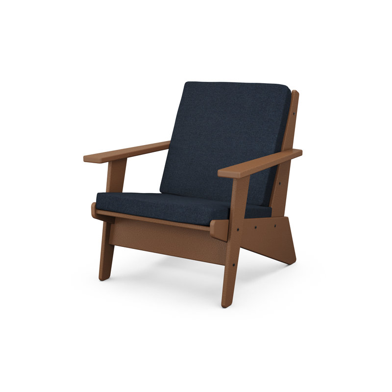 Chaise moderne POLYWOOD x Sol 72, Marine Indigo Revolution®, Teck