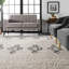 Tapis à poil long à motif géométrique pour le salon, la chambre à coucher, la salle à manger, la chambre de bébé, le vestibule Adian, blanc cassé / gris anthracite-2018421398