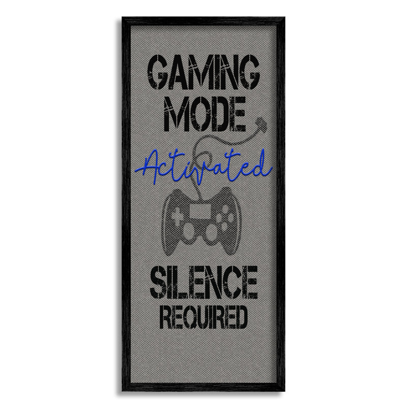 Mode de jeu activé cmw-120, H 24 po x l 10 po, Giclée encadrée noir minuit, Oui
