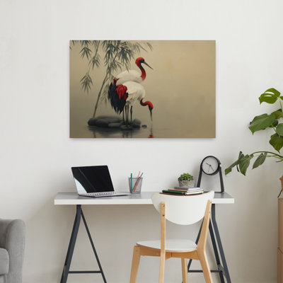 Japanese Art Nature Birds Abstract Bird Cherry Peony Flower Forest Wall Art