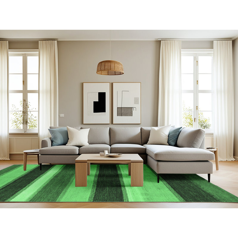 Washable Striped Indoor Rug, Rectangle 8' x 12'