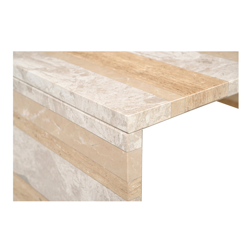 Kelly Marble Coffee Table, Beige/Cream/Tan