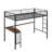 Twin Metal Bunk Bed with Desk, Ladder and Guardrails, Loft Bed for Bedroom-1541387685