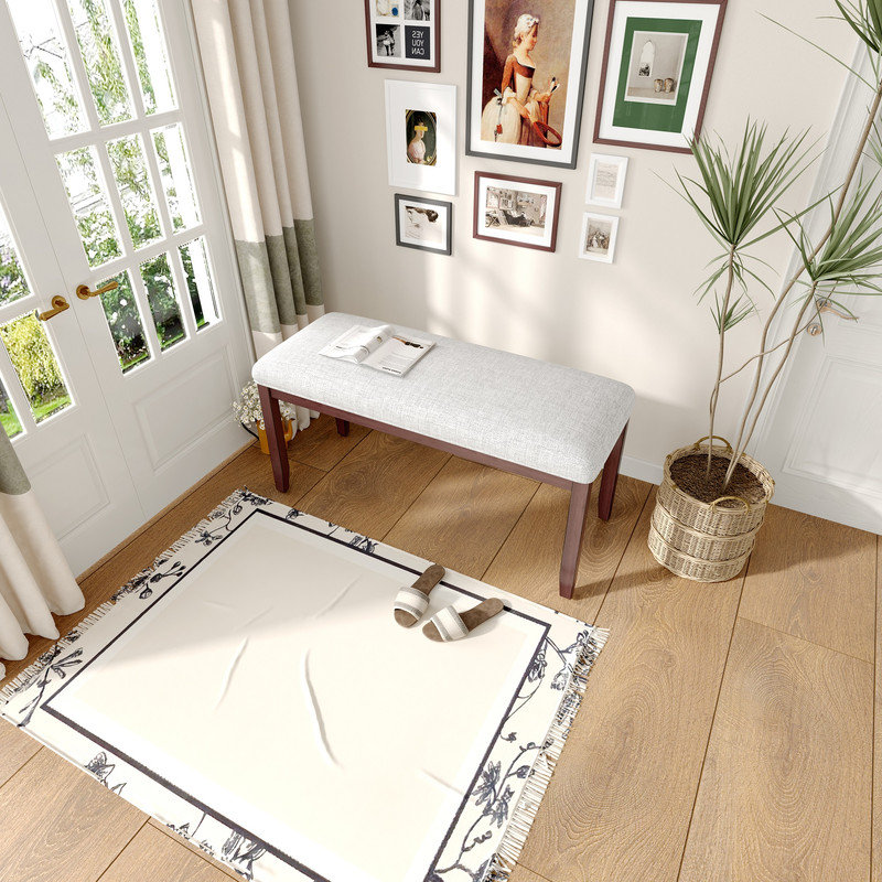 Upholstered Bench, Cherry