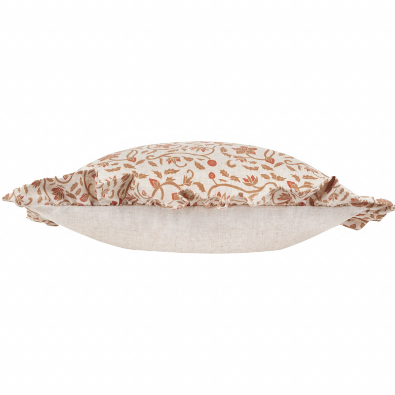 Floral Square Pillow Cover, Light Mocha
