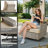 Outdoor Rattan Woven Sofa With Luminous End Table And Swivel Chair-102744623