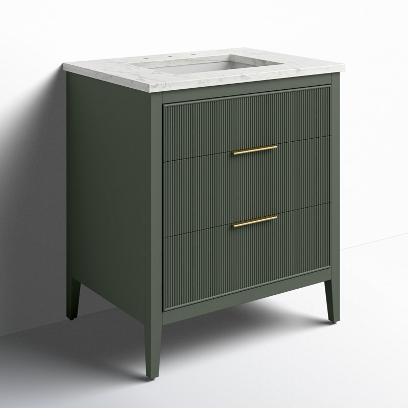 Emma 30" W Single Vanity, Vintage Green