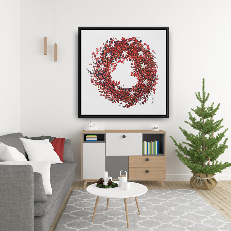 «Red Berry Wreath» sur toile