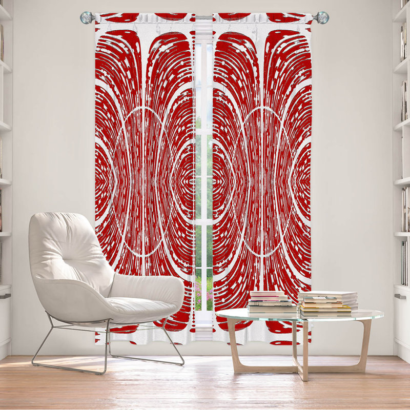 Paire de rideaux obscurcissant en polyester Hachiro, Rouge, L 20 po x L 52 po