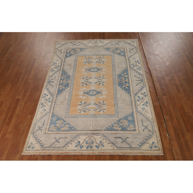 Vegetable Dye Oushak Turkish Area Rug 8